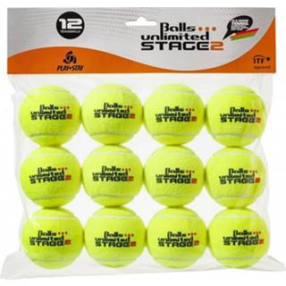 👉 Tennisballen geel Play + Stay-bal Stage 2 Tournament Zak 12 Stuks 4251092706943