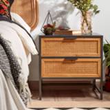 👉 Nachtkastje cederhout zwart Kave Home 'Kyoko' 38 x 50cm, kleur 8433840539423