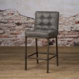 👉 Barkruk grijs lederlook stof Tower Living 'Vasco' (zithoogte 67cm), kleur