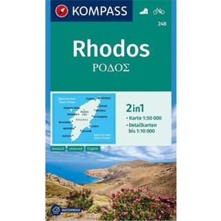 👉 Wandelkaart Kompass - Wanderkarte Rhodos Wandelkaarten 1. Auflage Neuausgabe 9783990447192