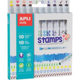 👉 Viltstift kinderen Apli Kids Stamps, blister met 10 stuks 8410782168072