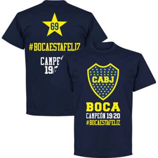 👉 Shirt Navy Blauw Boca Juniors Campeon Hashtag T-shirt -