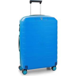 👉 Trolley blauw anise polypropyleen medium TSA slot Roncato Box 2.0 Young 4 Wiel 69 Blue