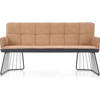 👉 Bruin eco-leer Bank Zerra 165 cm breed in