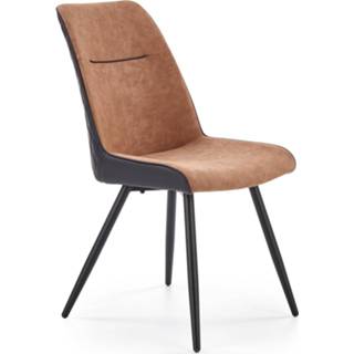 👉 Eetkamerstoel bruin zwart eco-leer Anita in met