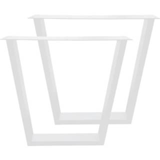 👉 Tafelpoot witte staal wit Set trapezium tafelpoten 72 cm (koker 10 x 4) 9500025995271