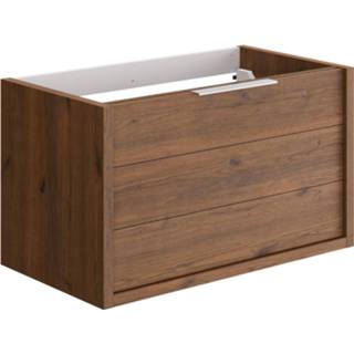 👉 Wastafelonderkast eik eiken Allibert Sorento 80 cm Hangend Soft Close Cognac 3588560364116