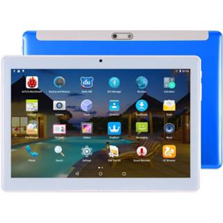 👉 Blauw active 4G telefoongesprek tablet, 10.1 inch 2.5D, 2GB + 32GB, Android 7.0 MTK6737 Quad Core 1.3GHz, Dual SIM, GPS, OTG, met lederen tas (blauw) 6922655530197