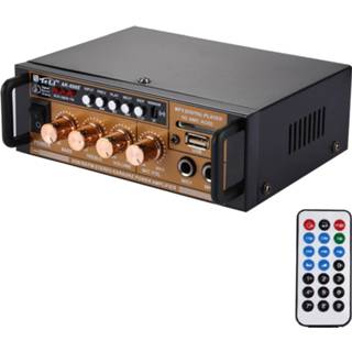 Eindversterker zwart active AK-698E HiFi Stereo Audio 20W + Digitale speler met afstandsbediening, Ondersteuning FM / SD MP3-speler USB, AC 220V DC 12V (zwart) 6922126700722