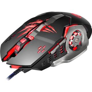 👉 Apedra iMICE A8 High Precision Gaming Mouse LED vier kleuren gestuurd ademlicht USB 6 knoppen 3200 DPI Bedrade optische gamingmuis voor computer PC Laptop (zwart)