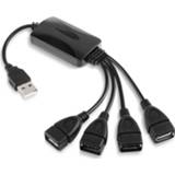 Universele 4-poorts USB 2.0 480 Mbps High Speed Cable Hub voor pc (zwart)