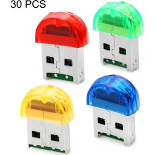 👉 30 PCS Firefly Shape USB 2.0 TF-kaartlezer, willekeurige kleurlevering (Babyblauw)