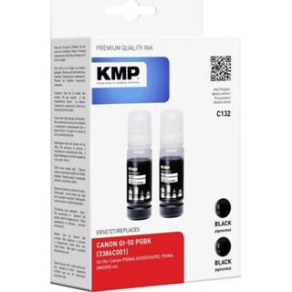 👉 Zwart KMP Navulinkt vervangt Canon GI-50 PGBK, 3386C001 Compatibel 2-pack 1579,0001 4011324372571