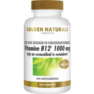 Vitamine gezondheid Golden Naturals B12 1000mcg Zuigtabletten 8718164647932