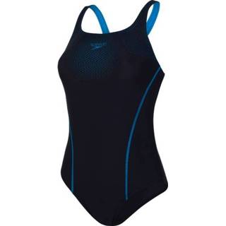 👉 Elastaan vrouwen zwart blauw Speedo tech medalist swimsuit dames -