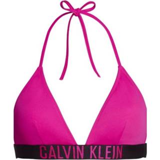 👉 Bikini elastaan xs|s|m xs|s|xl|l|m vrouwen roze Calvin Klein triangle top -