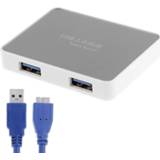 👉 CR-H302 spiegeloppervlak 4 poorten USB 3.0 Super Speed 5 Gbps HUB + 60 cm USB 3.0-transmissiekabel (wit)