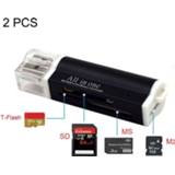 👉 Geheugenkaartlezer active computer 2 STKS Multi Alles in 1 USB 2.0 Micro SD SDHC TF M2 MMC MS PRO DUO 6922632047335