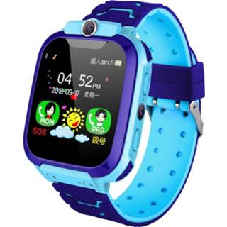 👉 Smartwatch blauw active kinderen Q12 1.44 inch kleurenscherm voor kinderen, niet waterdicht, ondersteuning LBS-positionering / tweewegs kiezen SOS spraakbewaking Setracker APP (blauw) 6922524699048