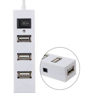 👉 Schakelaar wit active computer 4 poorten USB HUB 2.0 Splitter Adapter met (wit) 6922922249302