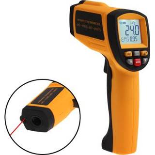 👉 Infraroodthermometer, temperatuurbereik: -50 - 1150 graden Celsius (oranje)