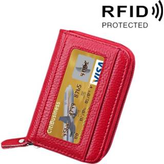 👉 Kaarthouder rood rundleer active Tassen>Huis&Tuin Echt Effen kleur Rits Horizontale Portemonnee RFID Blokkerende kaart Zak Beschermhoes met 12 kaartsleuven Grootte: 11,5 * 7,5 cm (rood)