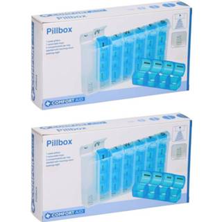 👉 Medicijn doos 2x Medicijnen doos/pillendoos 7 daags Engels 20 cm