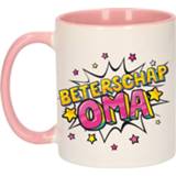 👉 Beker wit roze volwassenen senioren Beterschap oma cadeau mok / en met sterren 300 ml