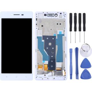 👉 TFT-materialen LCD-scherm en digitizer volledige montage met frame voor OPPO R7 (wit)