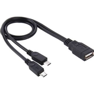 👉 Active computer USB 2.0 female naar 2 micro male kabel, lengte: ongeveer 30 cm 6922202440139