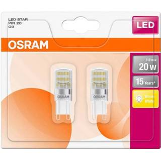 👉 Ledlamp OSRAM LED-lamp Energielabel A++ (A++ - E) G9 Stift 1.9 W Warmwit (Ã x l) 15.0 mm 46.0 2 stuk(s) 4058075093850