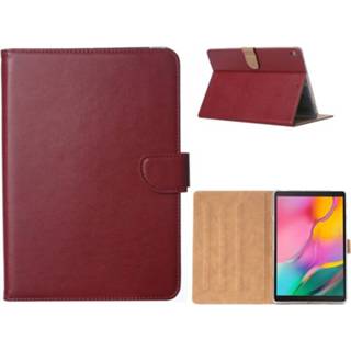 👉 Bordeauxrood rood kunstleer effen bookcase Geen IP certificering volledig toestel stuks FONU Samsung Galaxy Tab A 10.1 2019 (SM-T510 / SM-T515) - 6013746251296