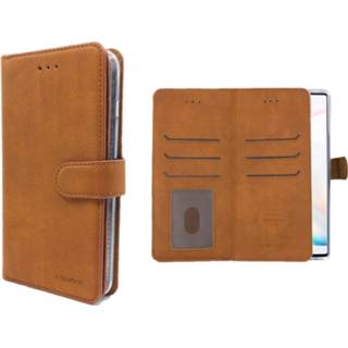 Portemonnee bruin kunstleer geen opdruk walletcase IP certificering stuks FONU Wallet Case Bookcase Samsung Galaxy S10 Plus - 6013717566510