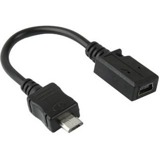 Mini USB Female naar Micro USB Male kabeladapter, lengte: 13 cm (zwart)
