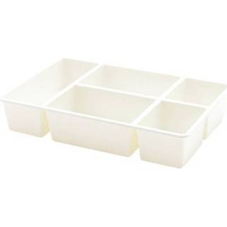 👉 Organizer wit active DIY Verstelbare Lade Divider Fve Grids Sockets Make Servies Opbergdoos (Wit)