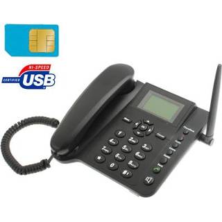 👉 Zakelijke telefoon zwart active 2.4 inch TFT-scherm Vaste draadloze GSM telefoon, quad-band: 850/900/1800 / 1900Mhz (zwart)