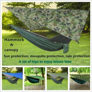 👉 Portable Parachute Hammock with Mosquito Net and Hammock Canopy Army Survival Hammocks Travel Nylon Hammock Camping Hammock