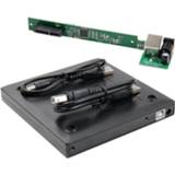 👉 Optische drive zwart active computer USB 2.0 Universal Notebook Externe 12.7mm CD / DVD SATA-poort boxset (zwart) 6922863022125