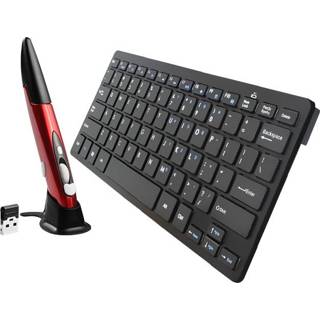 👉 KM-808 2,4 GHz draadloos multimediatoetsenbord + draadloze optische penmuis met USB-ontvangerset voor computer-pc Laptop, willekeurige penmuis Kleuraflevering (zwart)