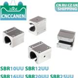 👉 Bearing 4PCS/LOT SBR10UU SBR12UU SBR16UU SBR20UU SBR25UU 12mm 16mm 20mm Linear Ball Block for CNC Router SBR Guide Rail