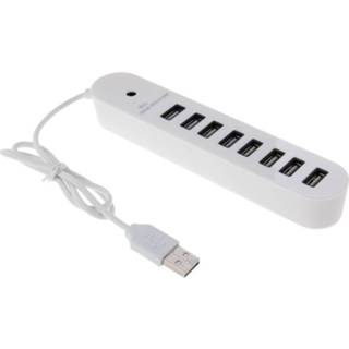 👉 8 poorten USB 2.0 draagbare ovale hub, lengte: 50cm (wit)