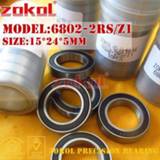 ZOKOL 6802 RS Z1 bearing 6802 ZZ 2RS Z1 6802ZZ/Z1 Deep Groove 6802RS ball bearing 15*24*5mm