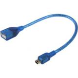 Mini 5-pins USB naar USB 2.0 AF OTG-adapterkabel, lengte: 22 cm (blauw)