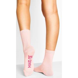 Maid Of Honour Ribbed Socks, Pink