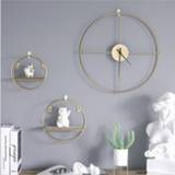 👉 Organizer Nordic Metal Wall Shelf Clock Living Room Decor Storage Holders Scandinavian Wood