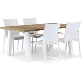 👉 Tuinset wit dining sets Lifestyle Brandon/Glasgow 180 cm 5-delig