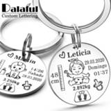 👉 Keychain baby's jongens meisjes Lovely Personalized Baby Boys Girls Name Birth Weight Height For Newborn Commemorate New Mom Dad Gift Keyring P026_C