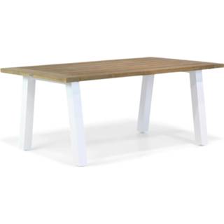 👉 Terrastafel teak wit Dining Tafels Lifestyle Glasgow tuintafel 180 x 100 cm