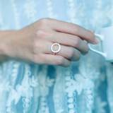 👉 Zilver vrouwen Real 925 Sterling Silver Geometric Hollow Round Adjustable Ring Minimalist Fine Jewelry For Women Party Punk Accessories