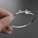 👉 Armband steel vrouwen Lemegeton Personalized Custom Name Bangle Bracelet For Women Nameplate Open Cuff Bangles Stainless Jewelry